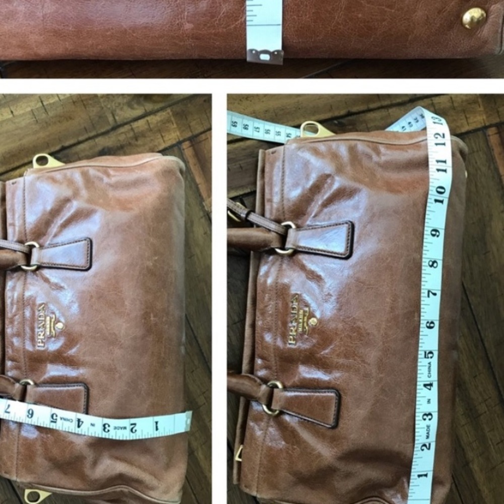 PRADA VITELLO SHINE SATCHEL COMES WITH UNBRANDED GOLD CHAIN - Picture 4 of 6